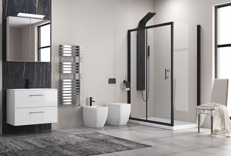 Tuš kabina Flora 500 Nero 80x90