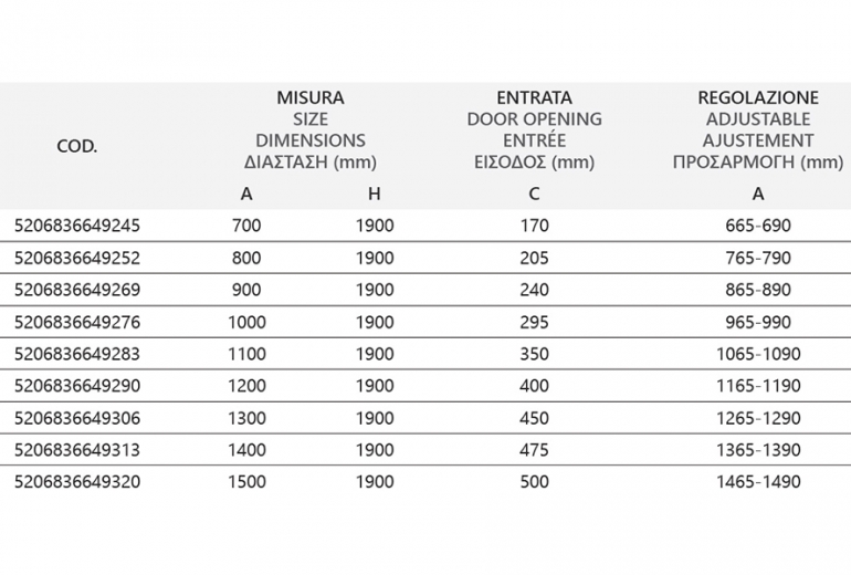 Tuš kabina Flora 100 Nero Satin 80x150