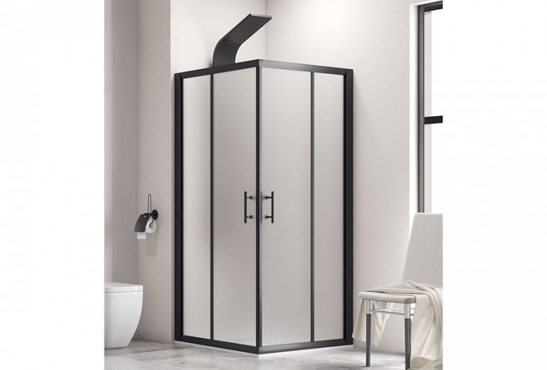 Tuš kabina Flora 100 Nero Satin 130x140