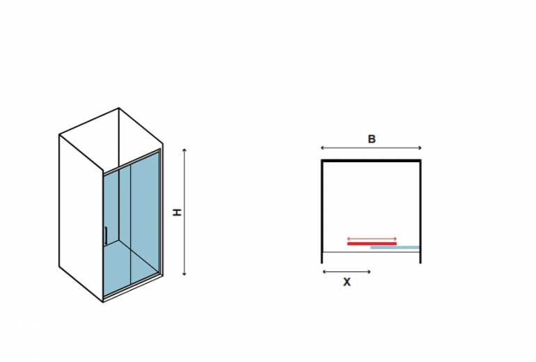 Tuš vrata Flora 500 Nero Satin 130x190