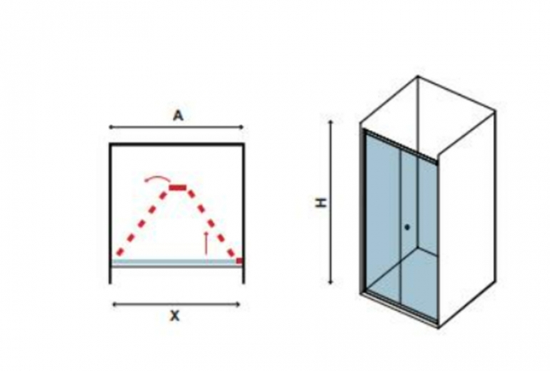 Tuš vrata M4S - 66-71 Serigrafato