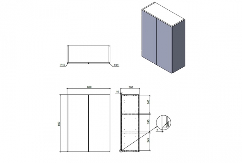 Ormarić Leo 60 zidni