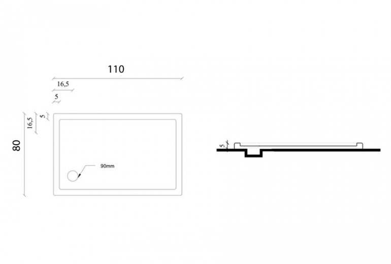 Tuš kada Nova 80x110 sa sifonom