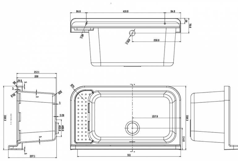 Vanjski sudoper DES 60 Grey