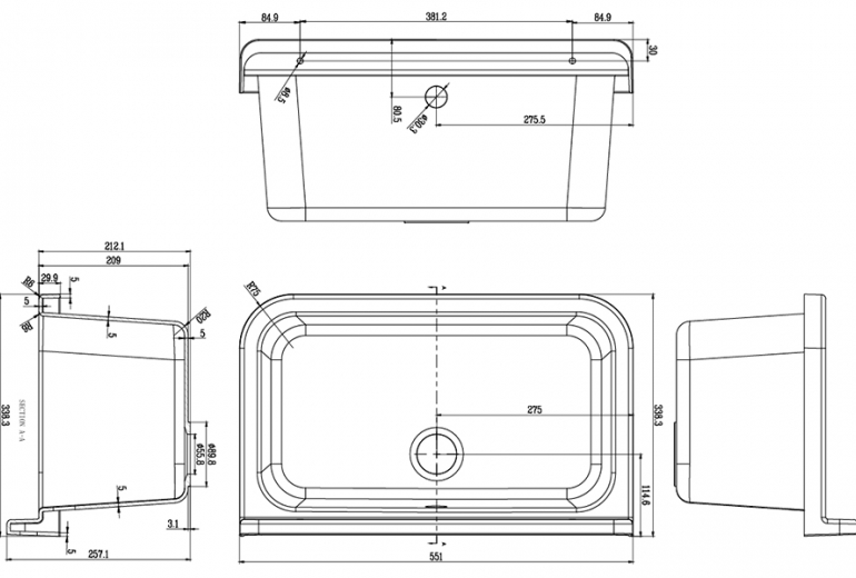 Vanjski sudoper DES 55 Grey