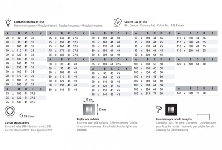 Tuš kada Classic 90x150 Bež