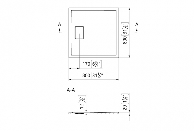 Tuš kada ST0023 80x80