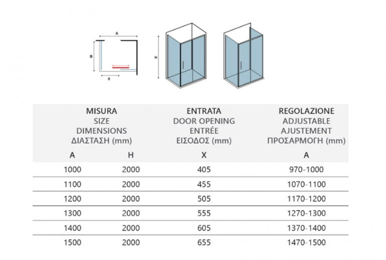 Tuš kabina Lea 400 White 75x130
