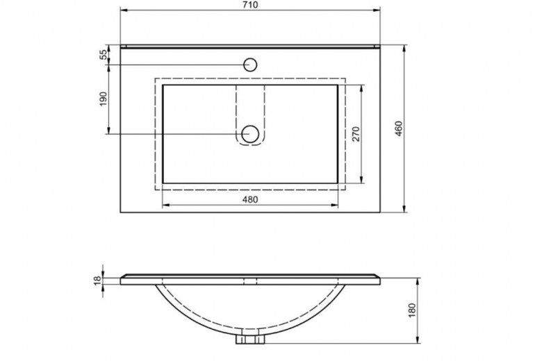 Umivaonik Flat 70