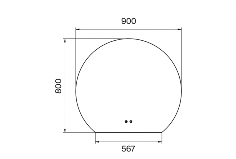 Ogledalo Eclis 90 Round LED Plus