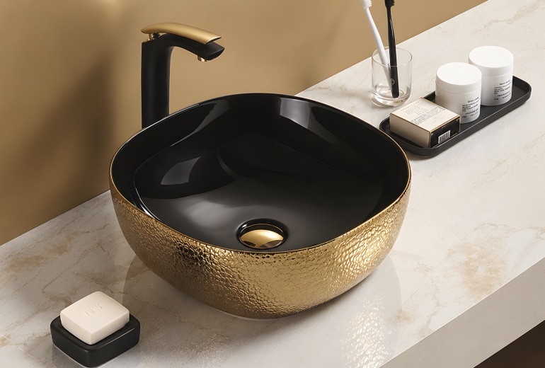 Umivaonik Kimic Oval 42 Gold-Black